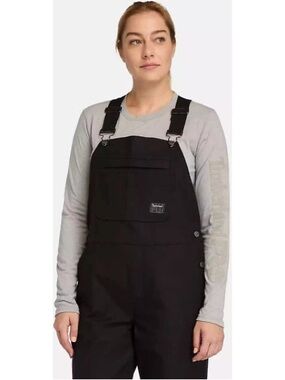 Timberland Pro Gritflex Canvas Overall Work Bib Black Tall Long Cotton Workwear